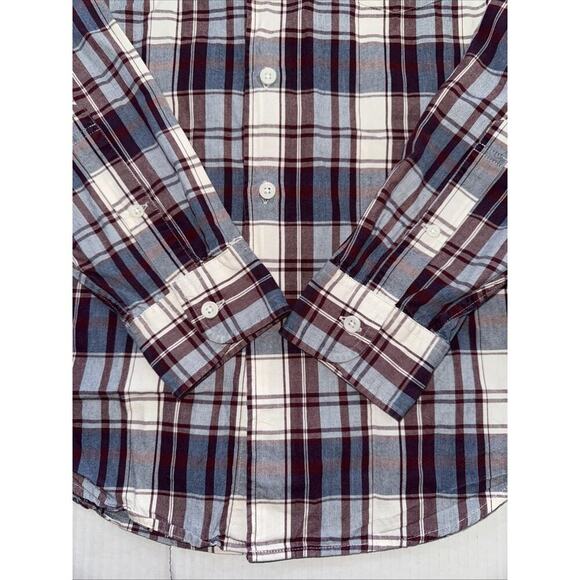 Sewn For J. Crew Cotton Classic Plaid Button-Up Shirt Men’s Blue White Red Sz S - Picture 7 of 12